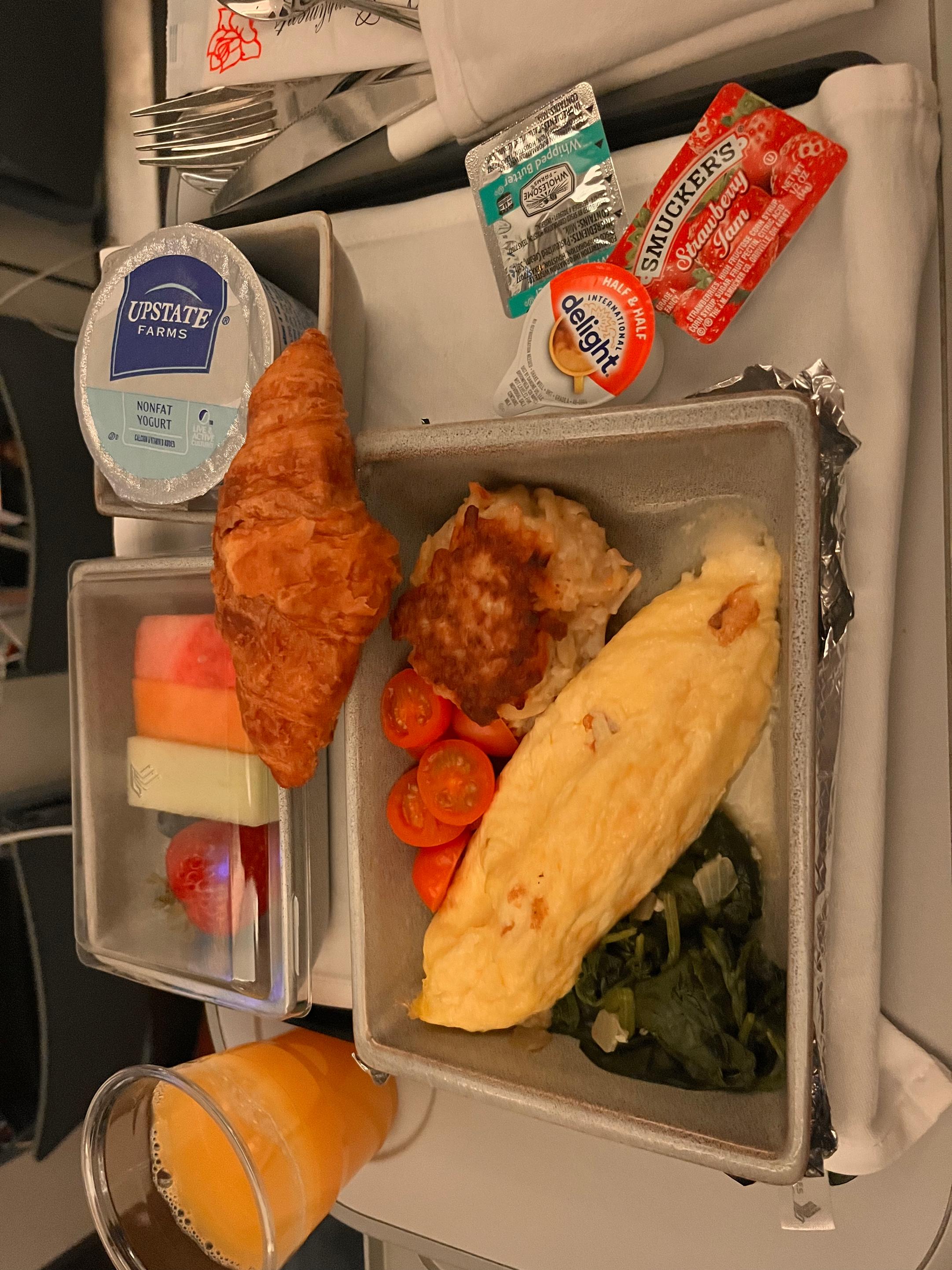 Singapore Airlines Premium Economy Breakfast