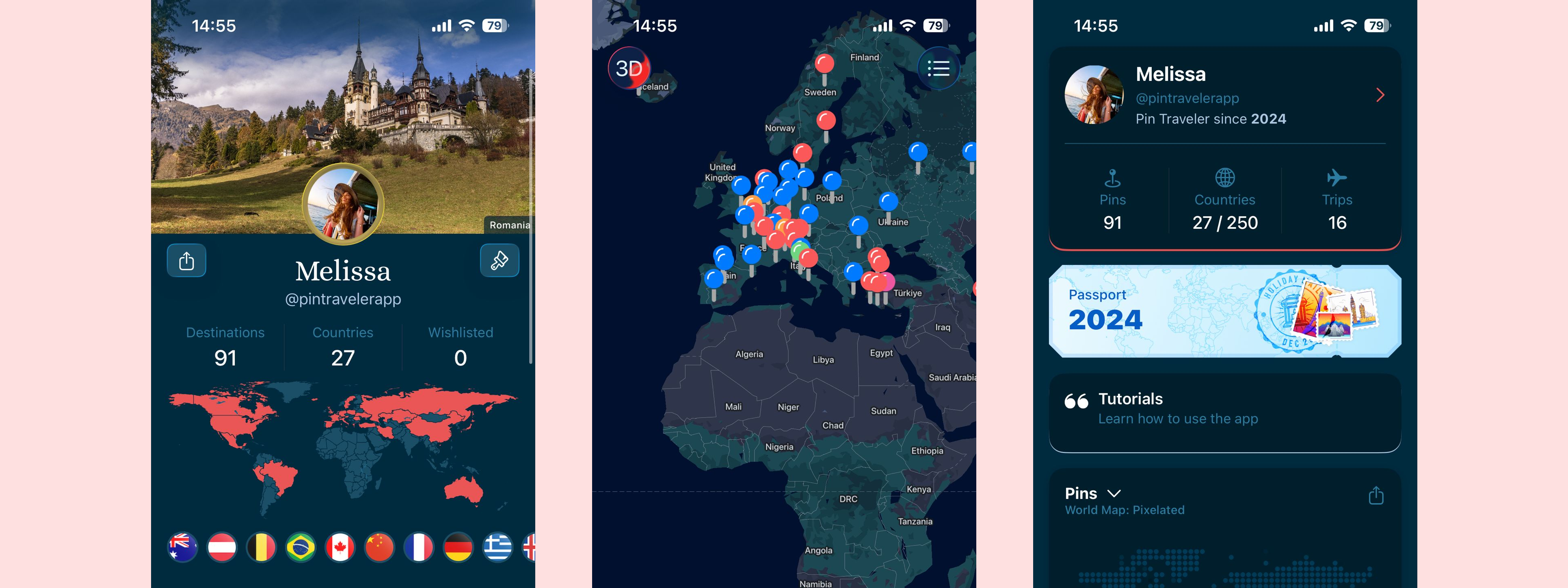 Screenshots from Pin Traveler V4