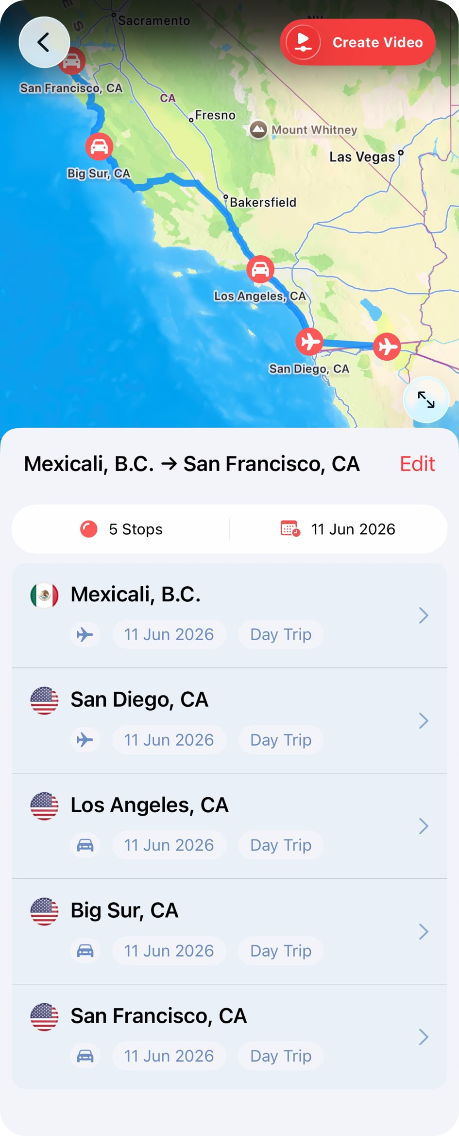 Build a trip stop by stop screenshot