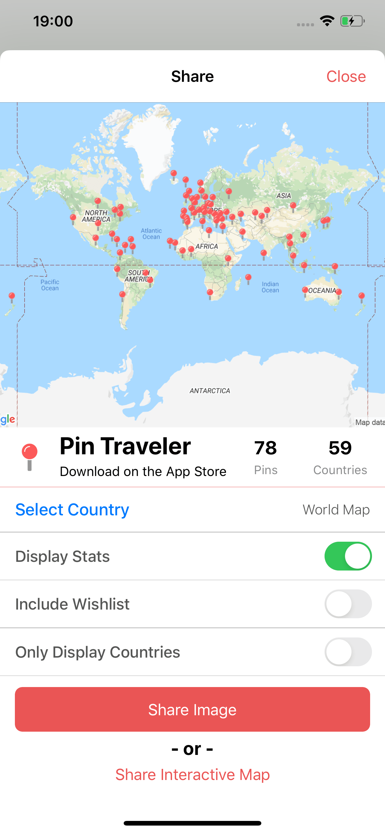 travel map pin app
