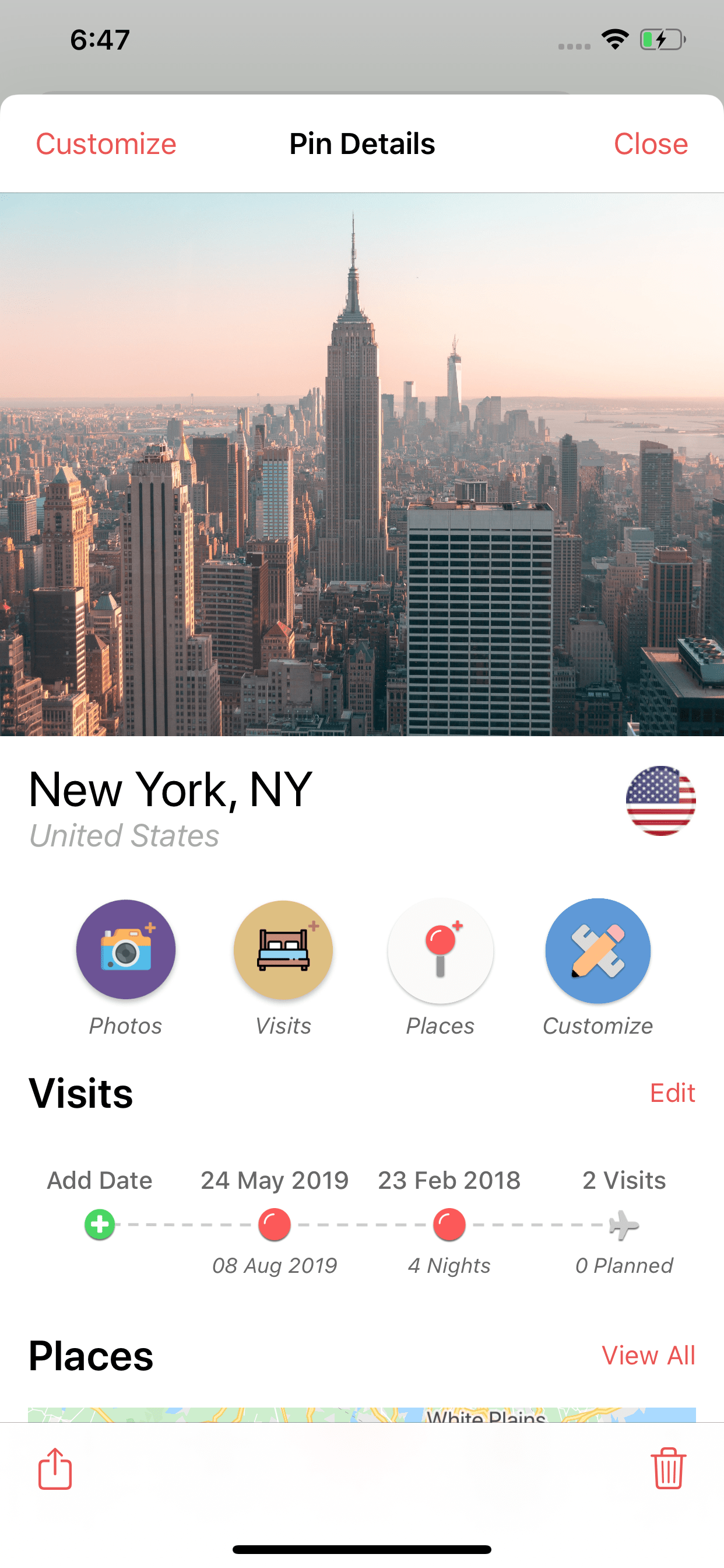 travel tracker app